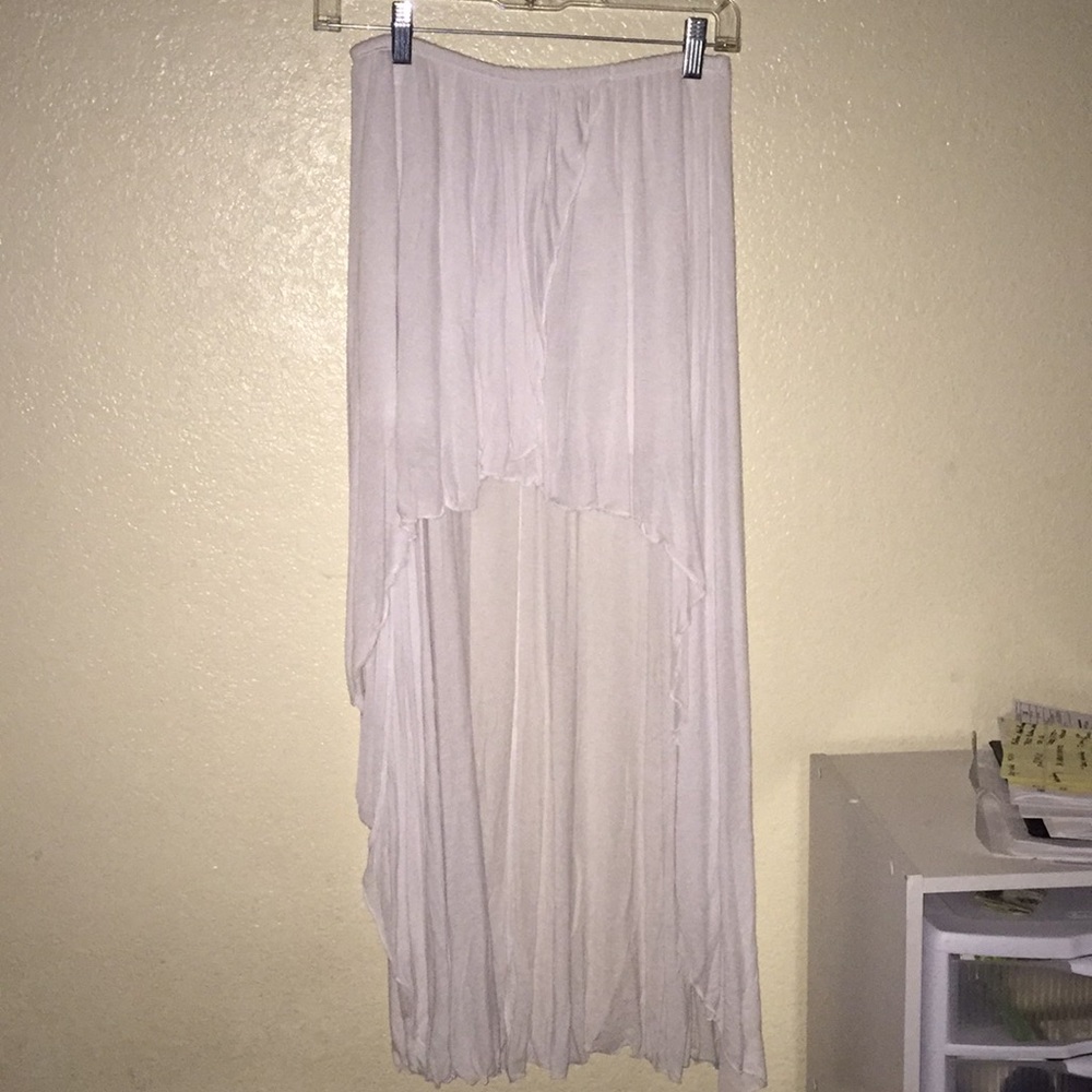 White short/long skirt